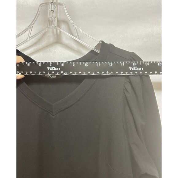 eShakti‎ Womens L Cotton jersey ruched tier dress Casualwear, Work Casual - Picture 2 of 9